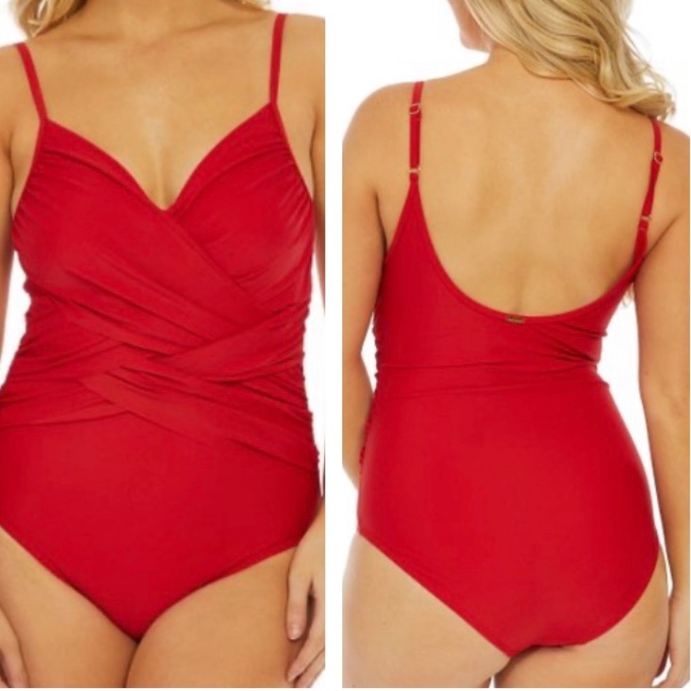 Nicole Miller Crisscross Tank Swimsuit NEW